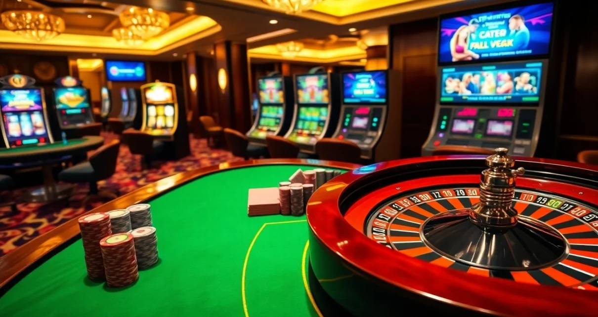 Experience high-stakes gaming excitement at https://thabet.vegas/ with a vibrant casino scene featuring roulette, cards, and slot machines.