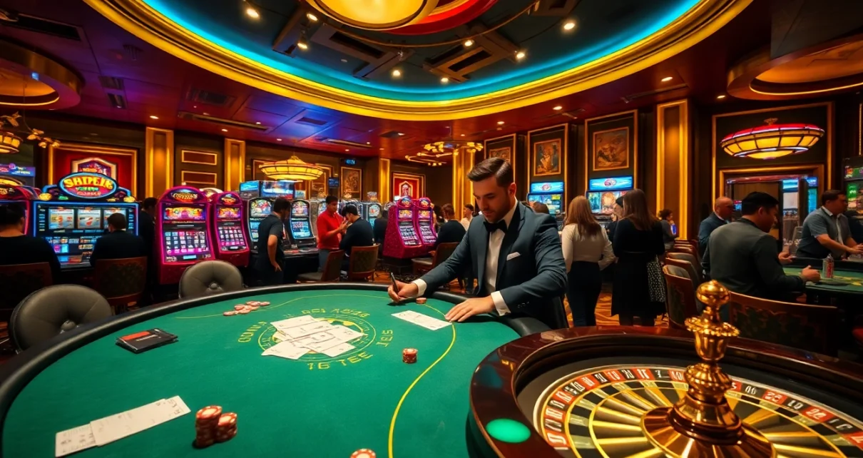 Experience the excitement of GO88 with vibrant gaming scenes filled with poker chips and a roulette wheel.