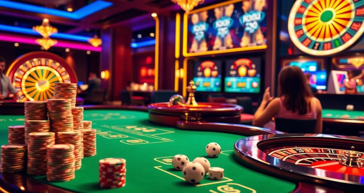 Experience the thrill of 1haywin.us.com with vibrant casino tables and engaging gambling activities.