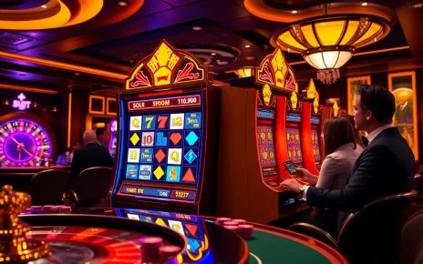 Play the exciting slot api raja 88 at a vibrant casino filled with slot machines and poker tables.