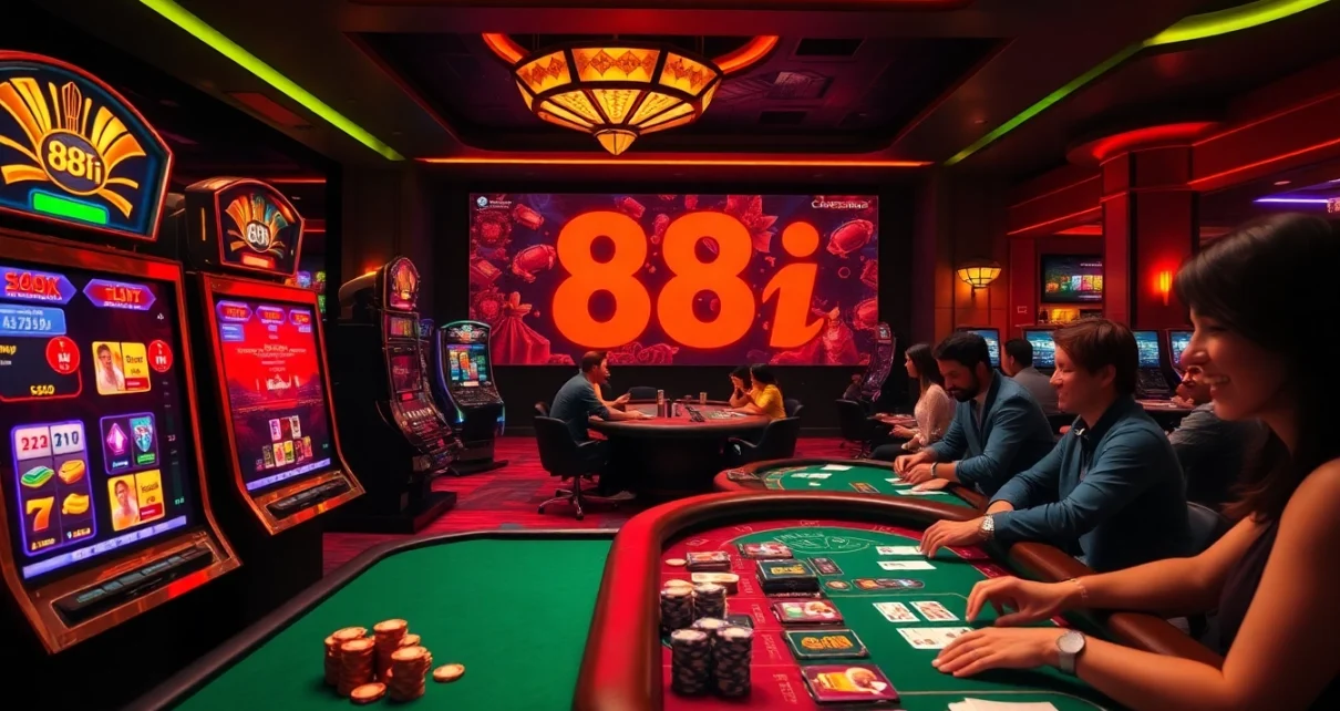 Experience thrilling gameplay with 88i through the vibrant casino environment, featuring dynamic gaming action.