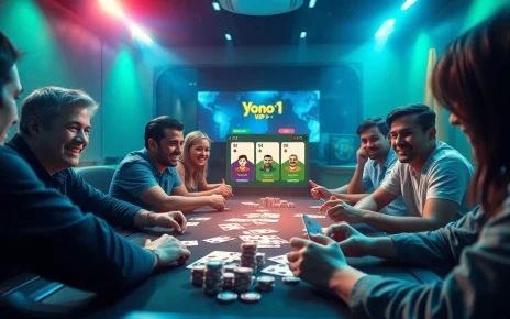 Exciting group of friends enjoying Yono VIP card games on modern platform.